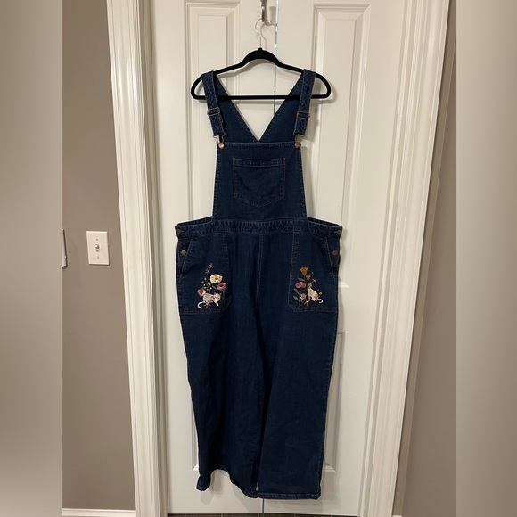 Princess Highway X Modcloth Embroidered Cat Overalls - Picture 2 of 6
